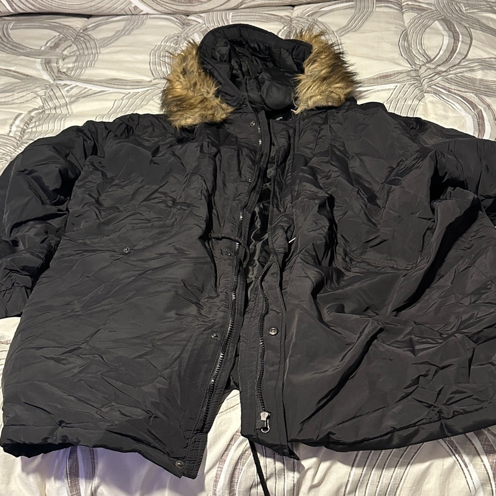 Fashion Nova Black Jacket with Fur Hood